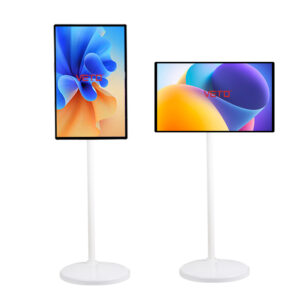 24 Inch Portable Standby ME TV Indoor Rolling TV With 5-9 h Battery and Fully Adjustable Stand